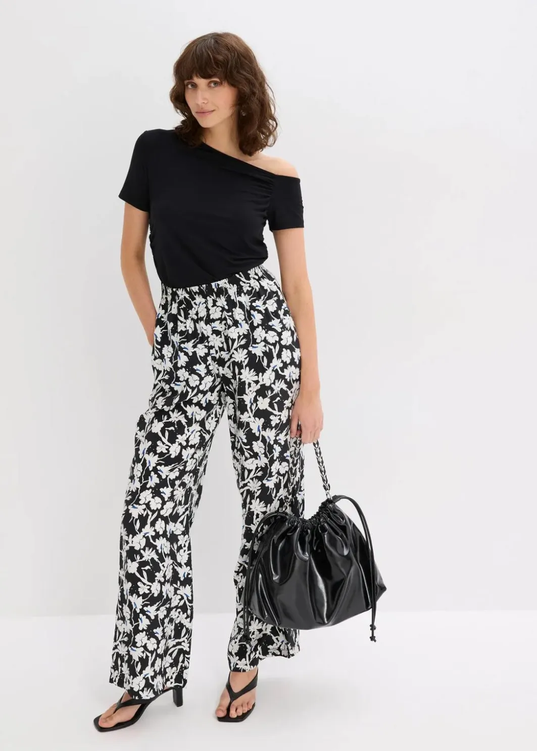 Clearance Palazzo-Hose aus strukturiertem Material Damen Bekleidung·Kleider|Hosen