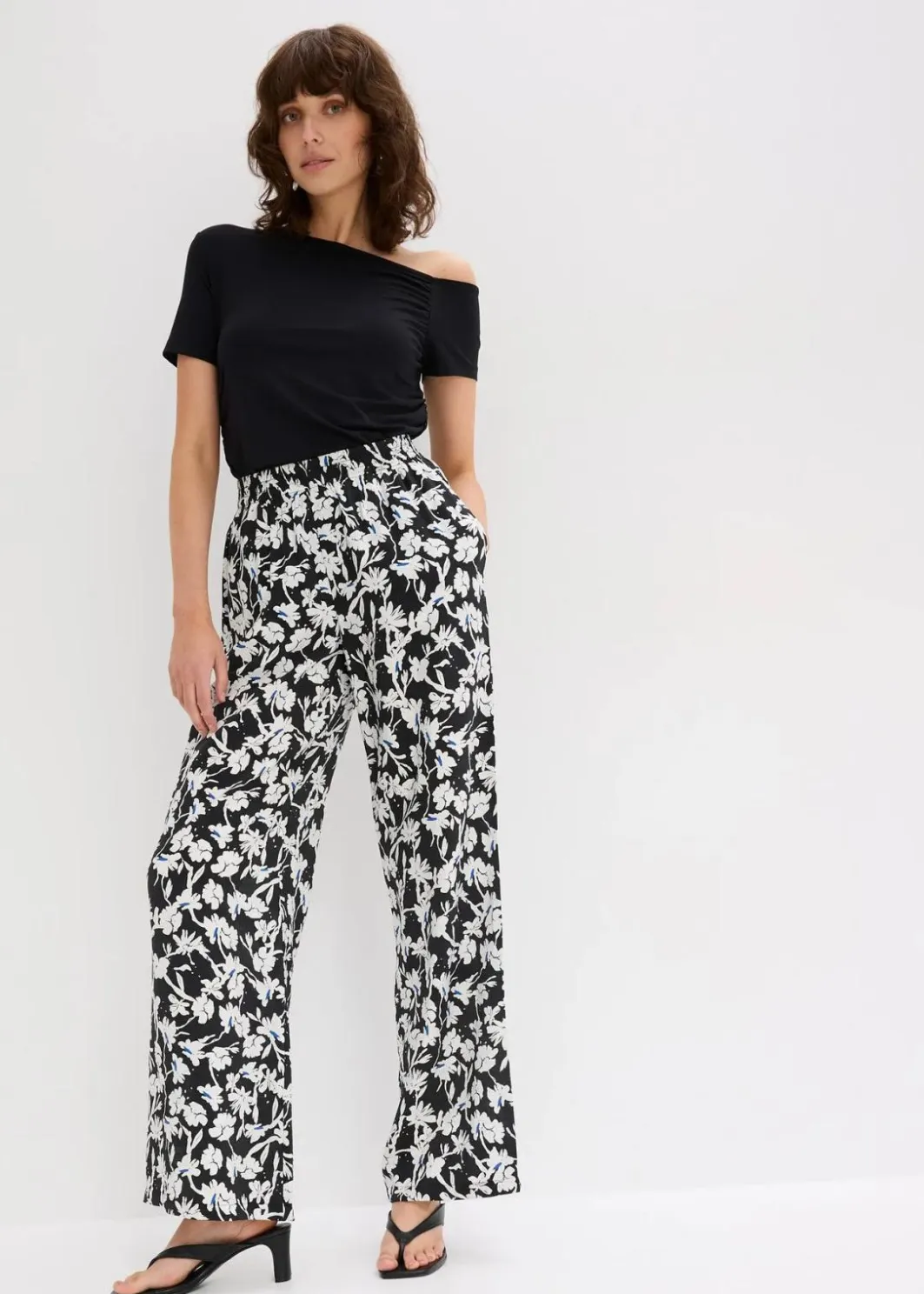 Clearance Palazzo-Hose aus strukturiertem Material Damen Bekleidung·Kleider|Hosen