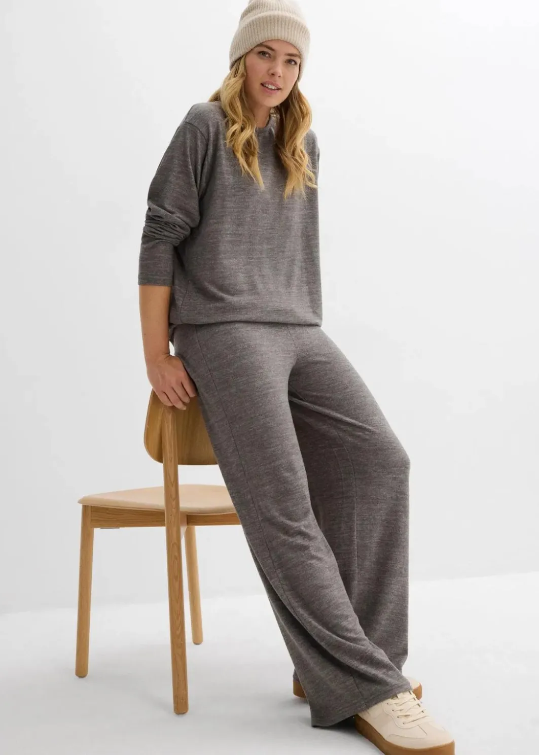 Hot Palazzo-Hose in Strickoptik Damen Hosen|Zweiteiler & Sets