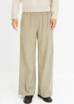 Damen bonprix Bekleidung·Kleider|Nachhaltigere Materialien|Palazzo-Hose in Wolloptik