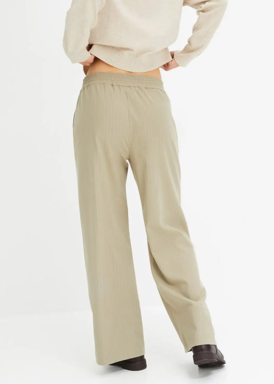 Damen bonprix Bekleidung·Kleider|Nachhaltigere Materialien|Palazzo-Hose in Wolloptik