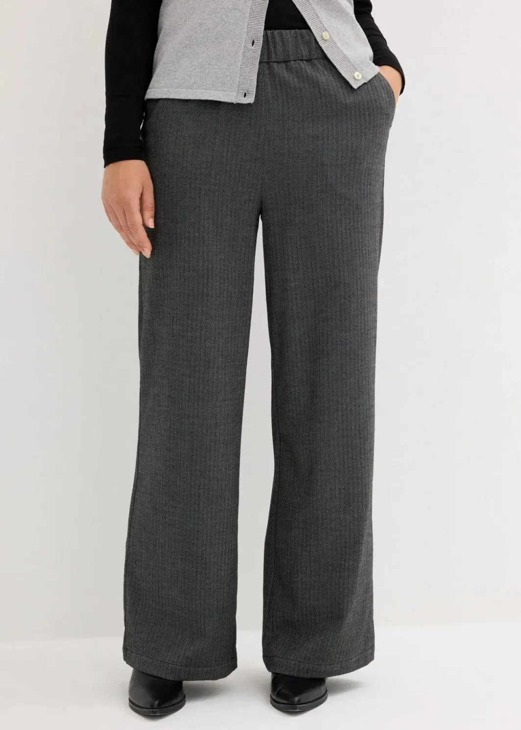 Damen bonprix Bekleidung·Kleider|Hosen|Palazzo-Hose mit Bequembund