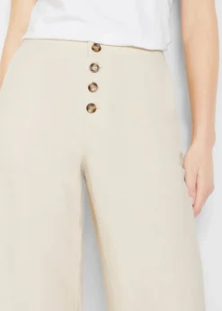 Best Palazzo-Hose mit Leinen Damen Bekleidung·Kleider|Hosen