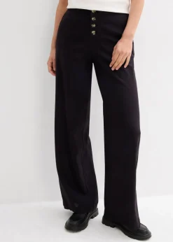 Damen bonprix Hosen|Bekleidung·Kleider|Palazzo-Hose mit Leinen