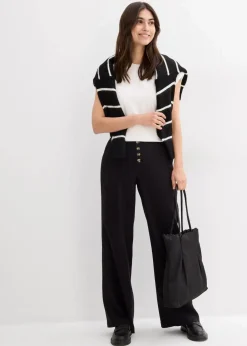 Damen bonprix Hosen|Bekleidung·Kleider|Palazzo-Hose mit Leinen