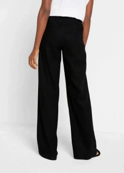 Outlet Palazzo-Hose mit Leinen, sehr weit geschnitten Damen Bekleidung·Kleider|Hosen
