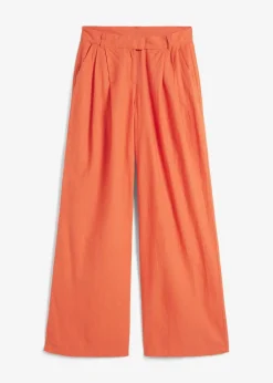 Damen bonprix Hosen|Bekleidung·Kleider|Palazzo-Hose mit Leinen, sehr weit geschnitten