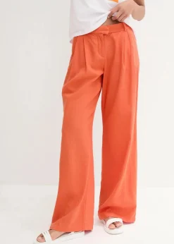 Damen bonprix Hosen|Bekleidung·Kleider|Palazzo-Hose mit Leinen, sehr weit geschnitten