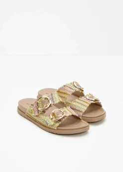 Damen bonprix Strandmode|Sommerschuhe|Pantoletten in Bast-Optik
