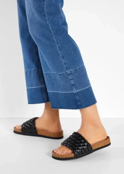 Discount Pantoletten in Flechtoptik Damen Sommerschuhe