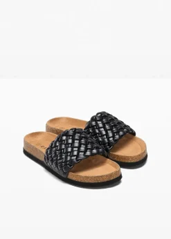 Discount Pantoletten in Flechtoptik Damen Sommerschuhe