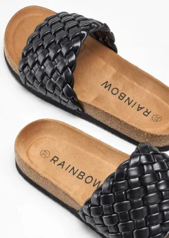 Discount Pantoletten in Flechtoptik Damen Sommerschuhe