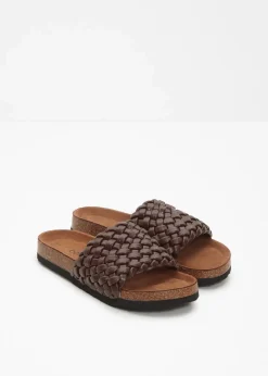 Sale Pantoletten in Flechtoptik Damen Sommerschuhe