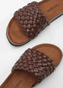 Sale Pantoletten in Flechtoptik Damen Sommerschuhe