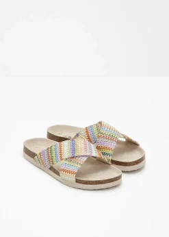 Outlet Pantoletten mit bequemem Fußbett Damen Sommerschuhe