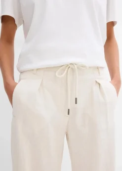 Damen bonprix Bekleidung·Kleider|Hosen|Paperbag-Hose aus luftigem Leinen-Mix