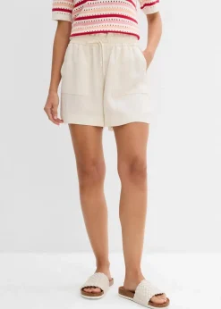 Damen bonprix Hosen|Shorts|Paperbag-Shorts aus fließendem Lyocell-Mix