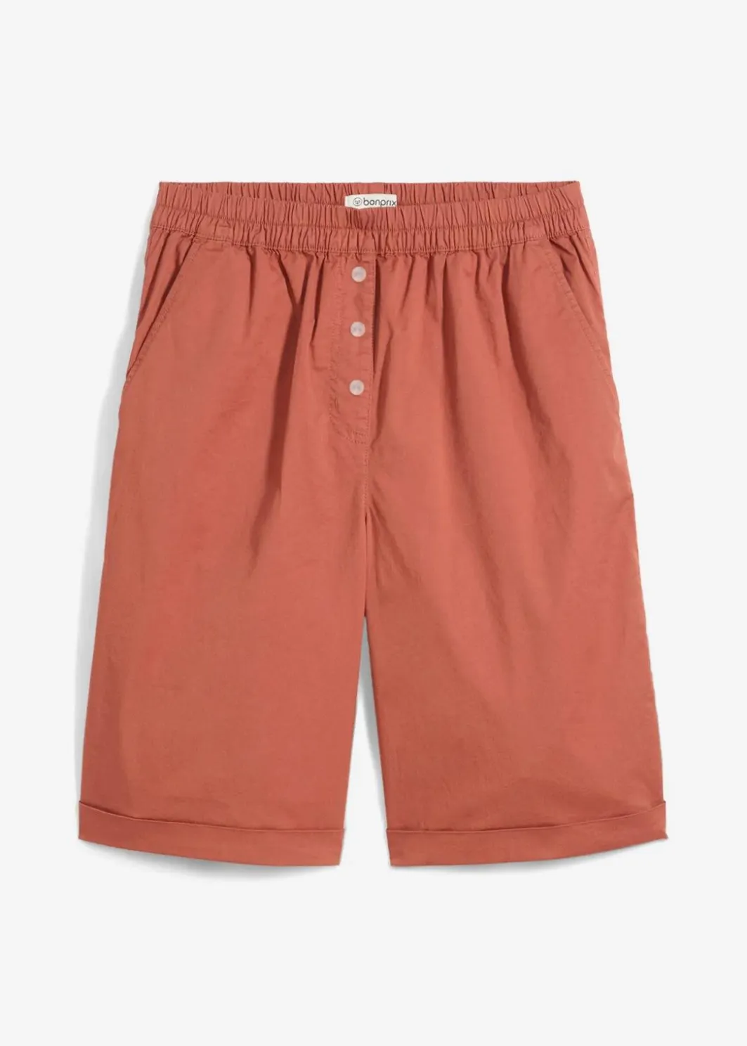 Damen bonprix Hosen|Shorts|Papertouch-Bermuda aus Baumwoll-Mix