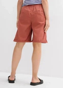 Damen bonprix Hosen|Shorts|Papertouch-Bermuda aus Baumwoll-Mix