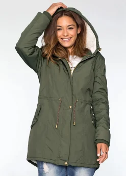 Damen bonprix Bekleidung·Hosen|Jacken & Mäntel|Parka mit Teddy-Futter