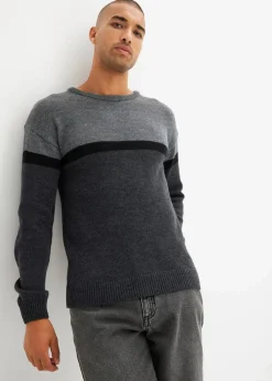Best pflegeleichter Rundhalspullover im Colourblocking-Design Herren Große Größen|Pullover & Strickjacken