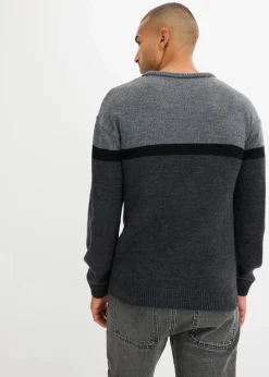 Best pflegeleichter Rundhalspullover im Colourblocking-Design Herren Große Größen|Pullover & Strickjacken