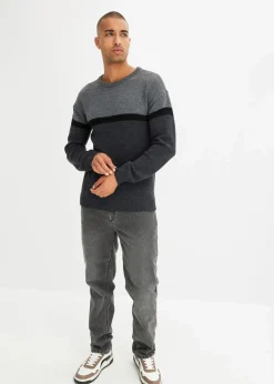 Best pflegeleichter Rundhalspullover im Colourblocking-Design Herren Große Größen|Pullover & Strickjacken