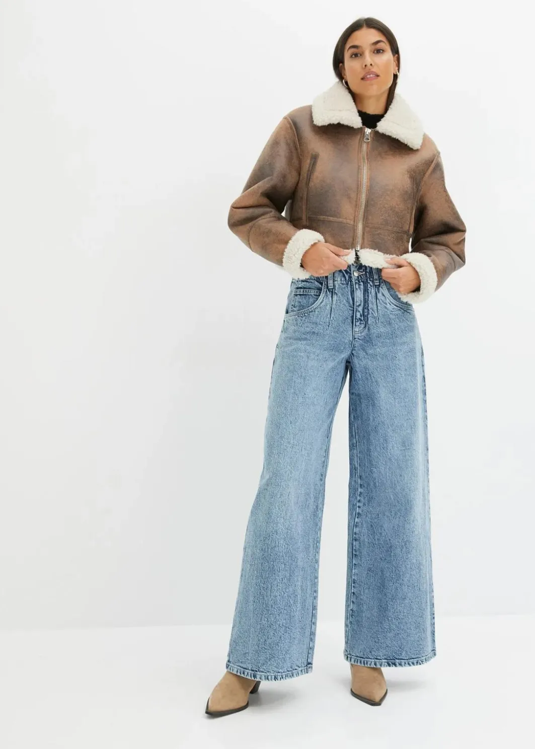 Clearance Pilotenjacke aus Lammfellimitat Damen Jacken & Mäntel