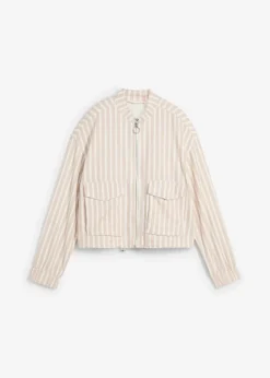 Damen bonprix Jacken & Mäntel|Pilotenjacke in Leinenoptik