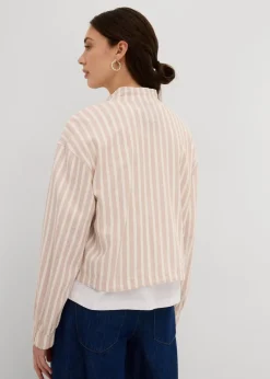 Damen bonprix Jacken & Mäntel|Pilotenjacke in Leinenoptik