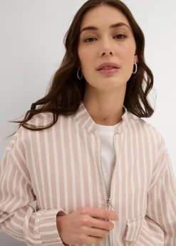 Damen bonprix Jacken & Mäntel|Pilotenjacke in Leinenoptik