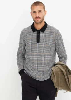 Outlet Piqué Polo-Langarmshirt aus Bio-Baumwolle Herren Große Größen|Shirts & Polos
