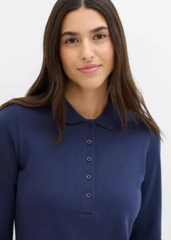 Damen bonprix Bekleidung·Röcke|Nachhaltigere Materialien|Piqué-Poloshirt aus reiner Bio-Baumwolle
