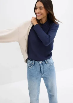 Damen bonprix Bekleidung·Röcke|Nachhaltigere Materialien|Piqué-Poloshirt aus reiner Bio-Baumwolle