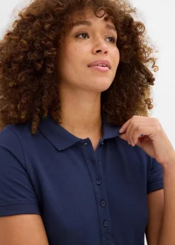 Damen bonprix Nachhaltigere Materialien|Shirts & Tops|Piqué-Poloshirt aus reiner Bio-Baumwolle