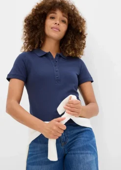 Damen bonprix Nachhaltigere Materialien|Shirts & Tops|Piqué-Poloshirt aus reiner Bio-Baumwolle