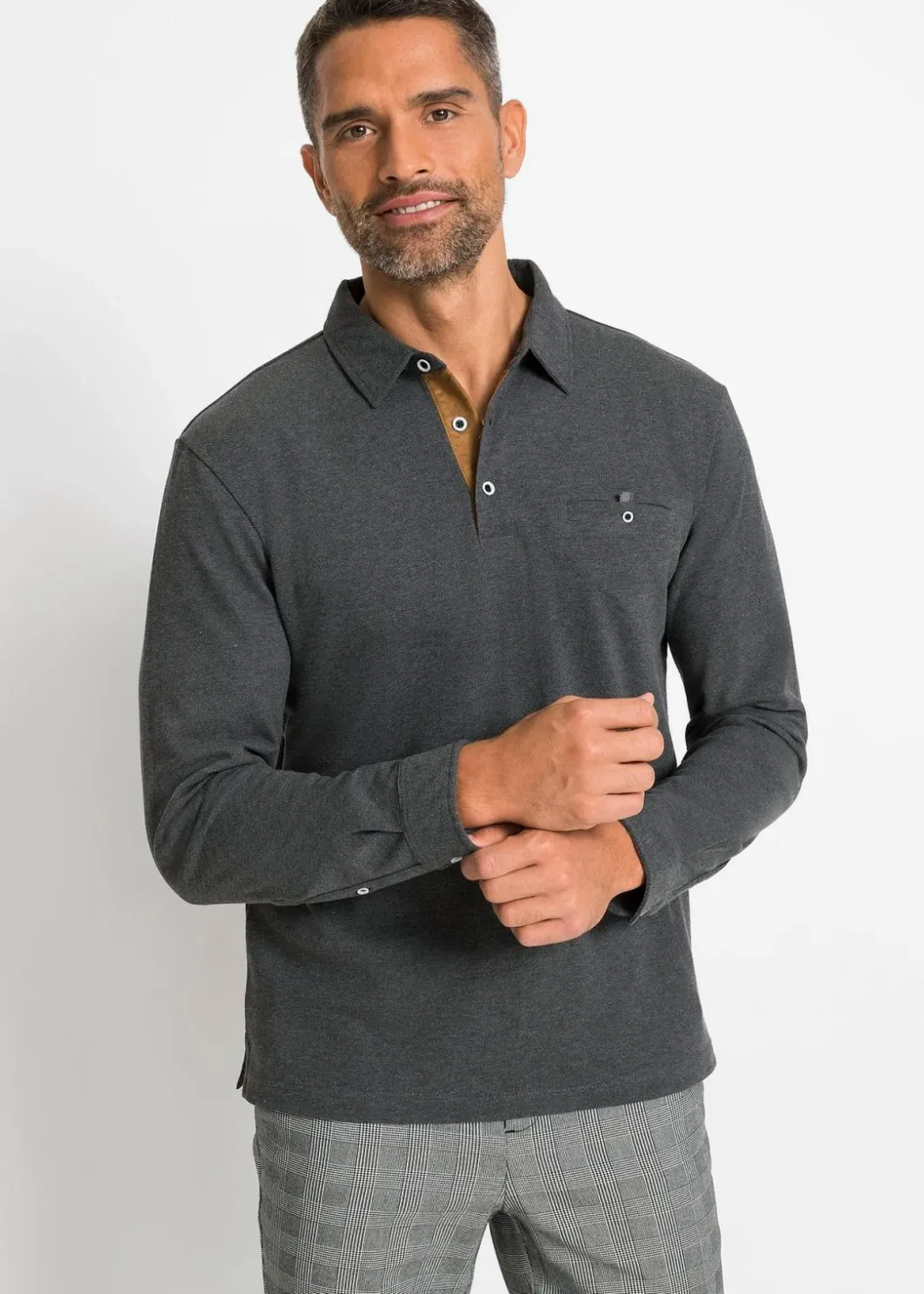 Hot Piqué-Poloshirt, Langarm Herren Shirts & Polos|Große Größen