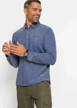 Herren bonprix Große Größen|Shirts & Polos|Piqué-Poloshirt, Langarm