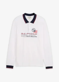 Herren bonprix Shirts & Polos|Piqué-Poloshirt, Langarm aus reiner Bio-Baumwolle