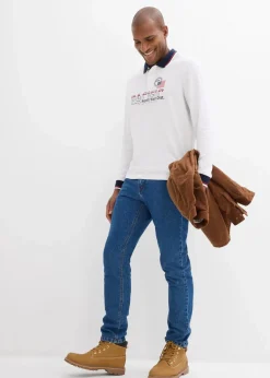 Herren bonprix Shirts & Polos|Piqué-Poloshirt, Langarm aus reiner Bio-Baumwolle