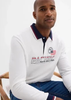 Herren bonprix Shirts & Polos|Piqué-Poloshirt, Langarm aus reiner Bio-Baumwolle