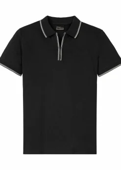 Discount Piqué-Poloshirt mit Reißverschluss aus reiner Baumwolle Herren Große Größen|Shirts & Polos