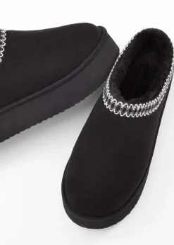 Damen bonprix Hausschuhe|Gefütterte Winterschuhe|Plateau-Boots