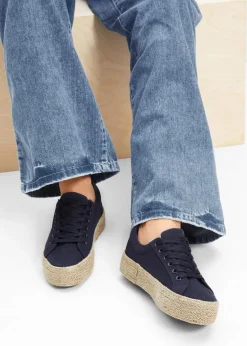 Sale Plateau-Sneaker aus Baumwoll-Canvas Damen Sneaker
