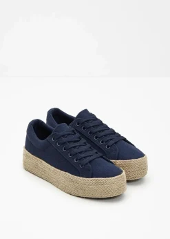 Sale Plateau-Sneaker aus Baumwoll-Canvas Damen Sneaker