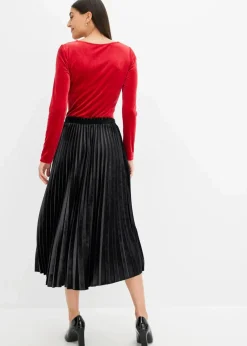 Sale Plissée-Rock aus softem Samt Damen Röcke|Bekleidung·Sportbekleidung