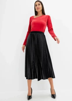 Sale Plissée-Rock aus softem Samt Damen Röcke|Bekleidung·Sportbekleidung