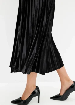 Sale Plissée-Rock aus softem Samt Damen Röcke|Bekleidung·Sportbekleidung