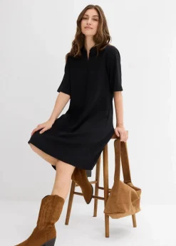 Damen bonprix Kleider|Bekleidung·Pullover & Strickjacken|Polokleid aus softem Scuba