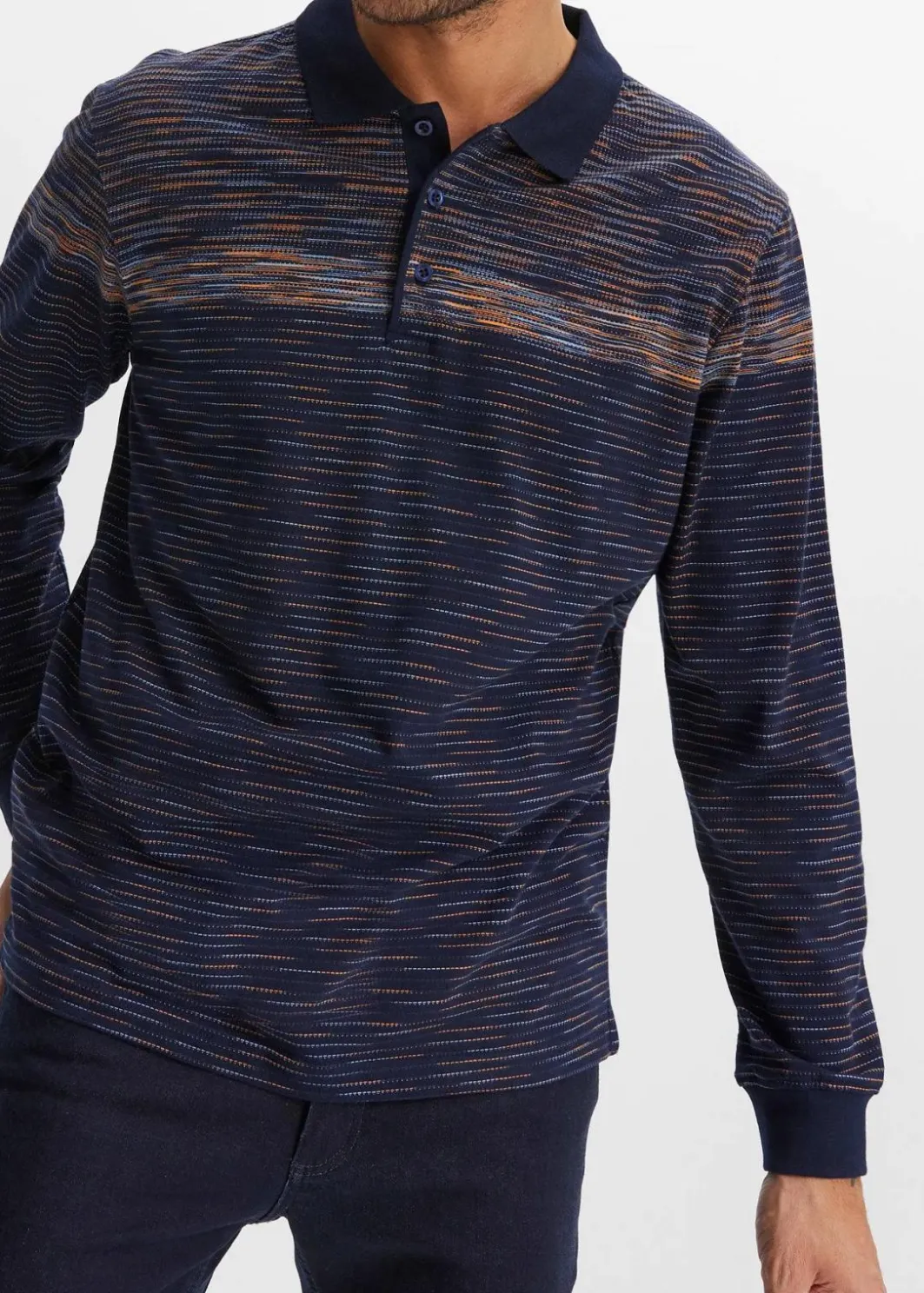 Herren bonprix Große Größen|Shirts & Polos|Polo-Langarmshirt